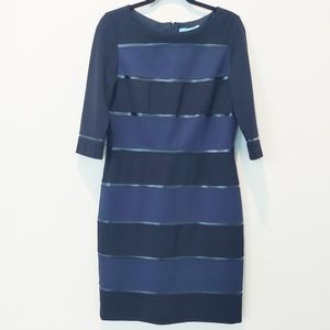Antonio Melani Black/Navy Stripe Dress. Size 8